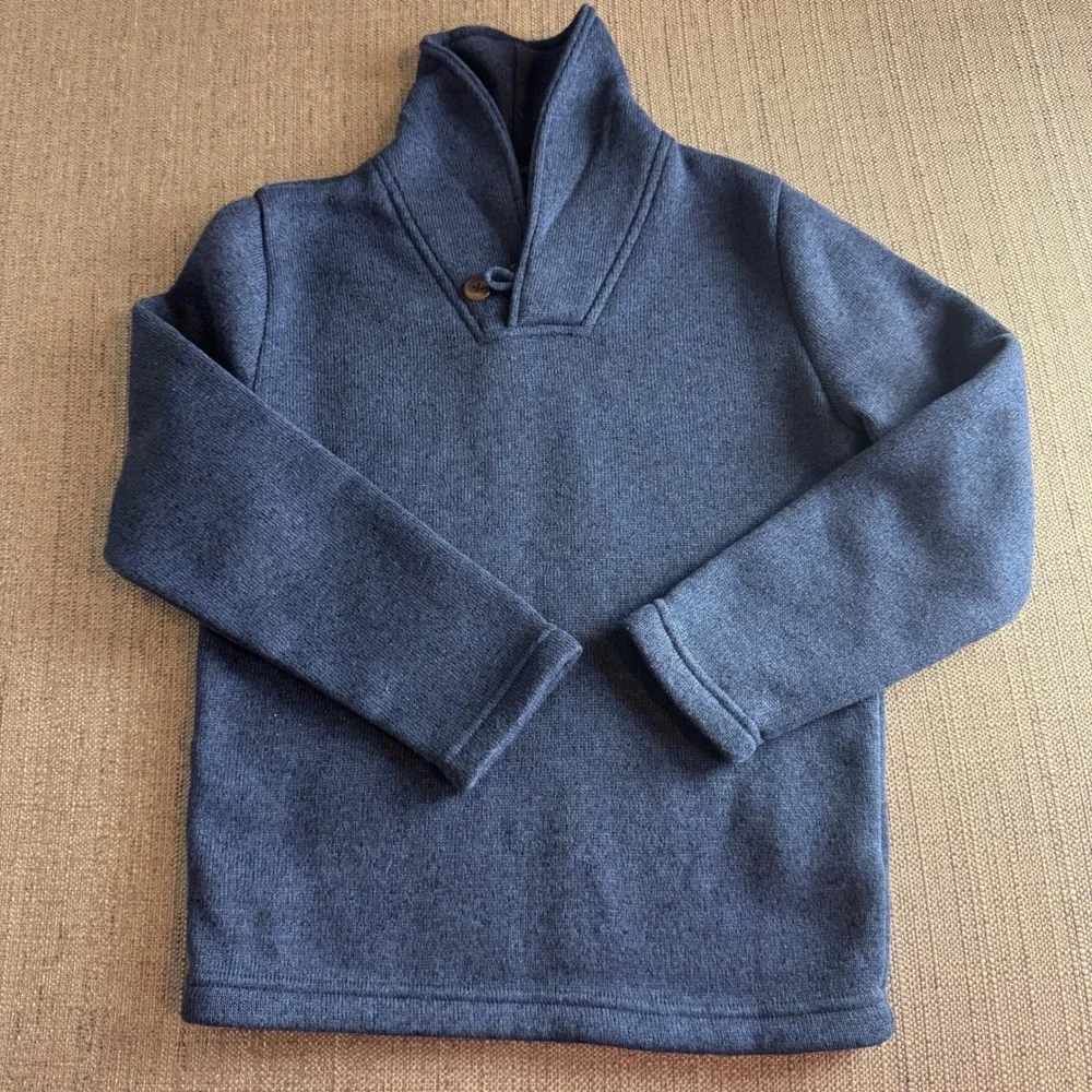 Old Navy Boys Navy Blue Marled Shawl Collar Pullover Sweater Size M 8